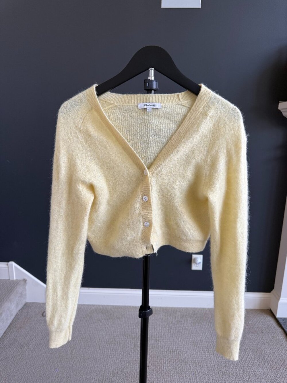 Madewell Butter Yellow Alpaca Blend Cardigan Size L